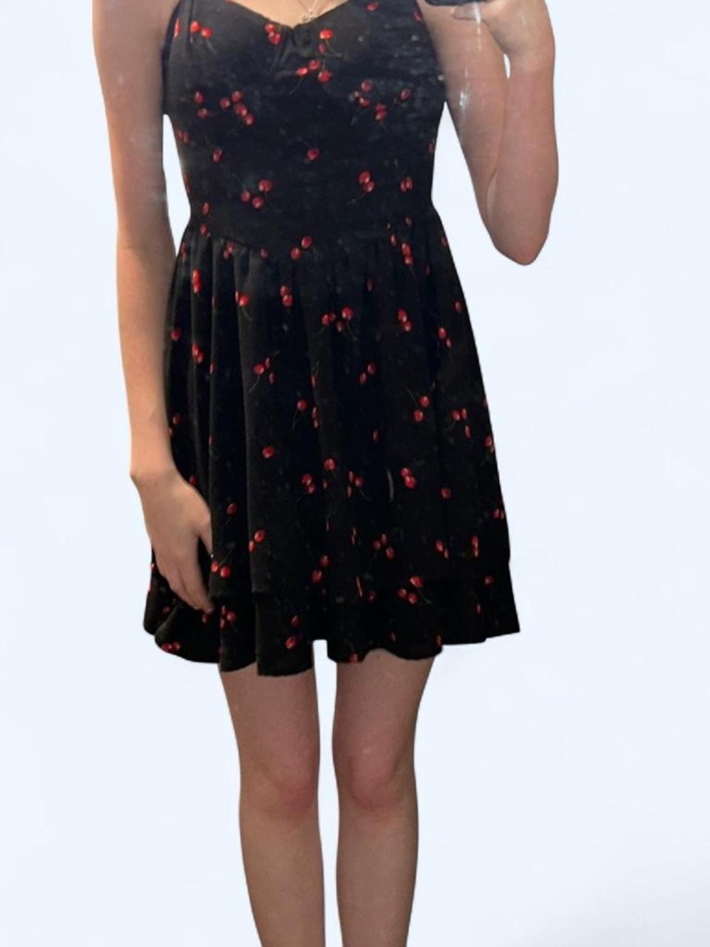 Inspired Hearts Black Cherry Print Spaghetti Strap Dress - Picture 3 of 4